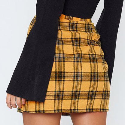 Sweetheart Check Mini Skirt (Yellow)