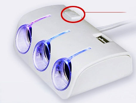 120W 3 Way Car cigarette lighter Splitter + 2 USB