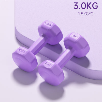 3kg Dumbbell Set 1.5kg Pair Neoprene Fitness Weights Purple