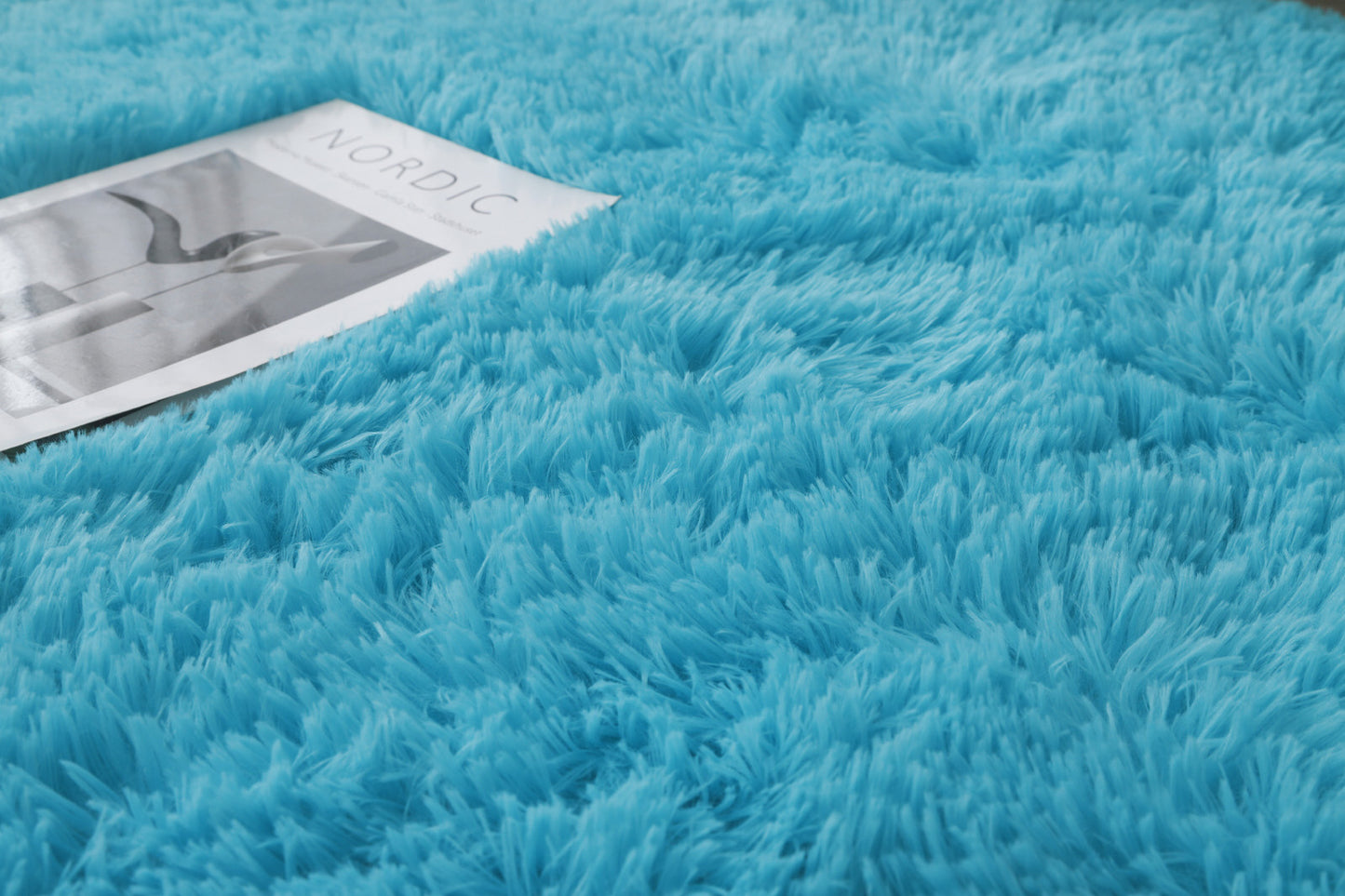 Infinity Round Shag Rug 100cm (Blue)