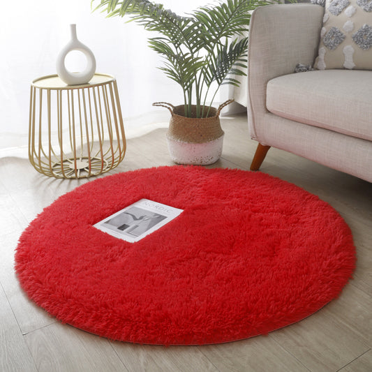 Infinity Round Shag Rug 100cm (Red)