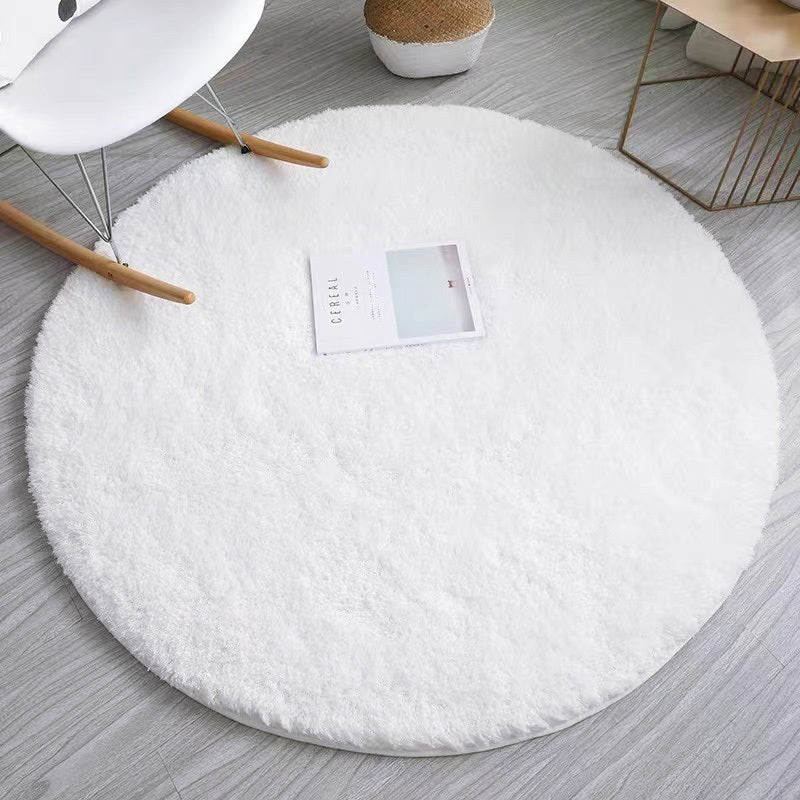 Infinity Round Shag Rug 100cm (White)