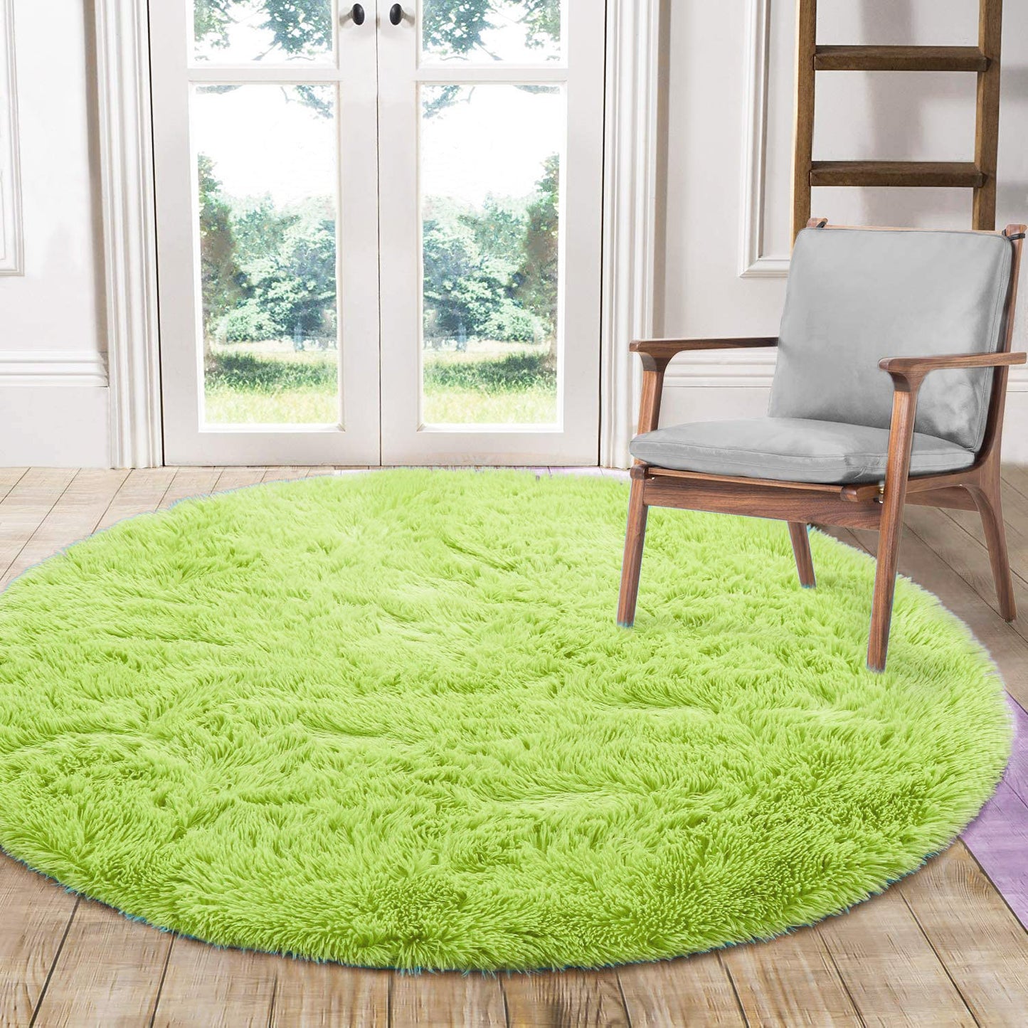 Infinity Round Shag Rug 100cm (Green)