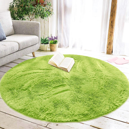 Infinity Round Shag Rug 100cm (Green)