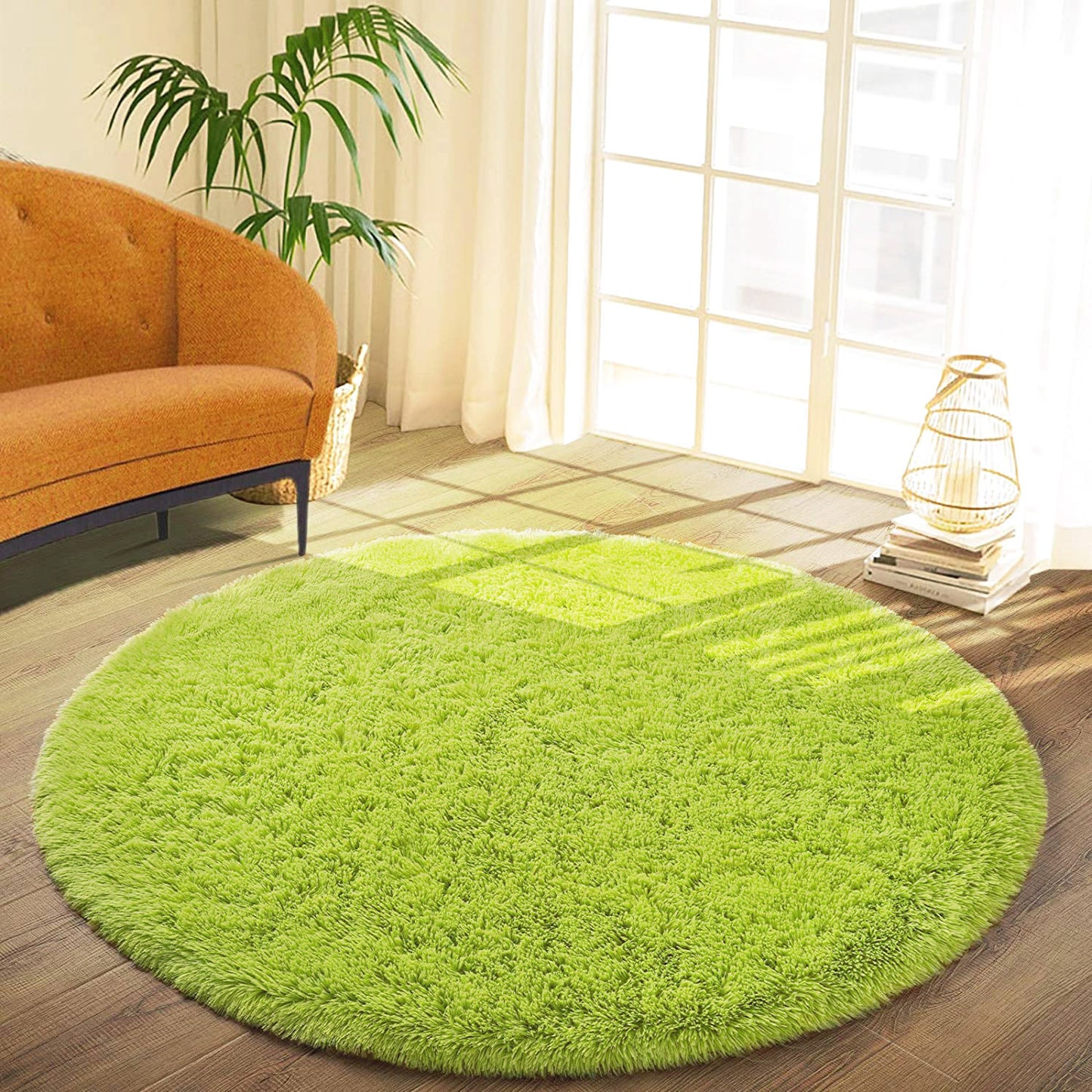 Infinity Round Shag Rug 100cm (Green)