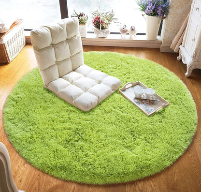 Infinity Round Shag Rug 100cm (Green)