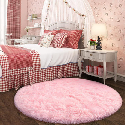 Infinity Round Shag Rug 100cm (Pink)