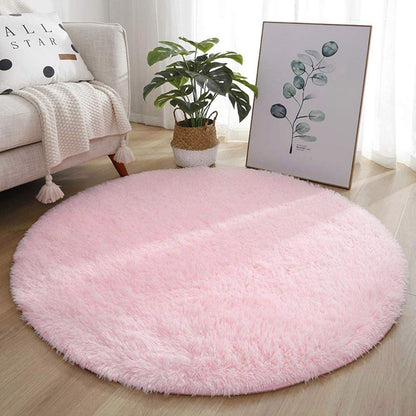 Infinity Round Shag Rug 100cm (Pink)