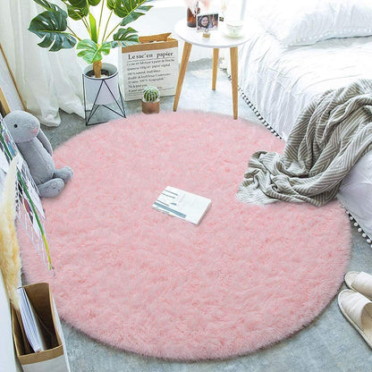 Infinity Round Shag Rug 100cm (Pink)