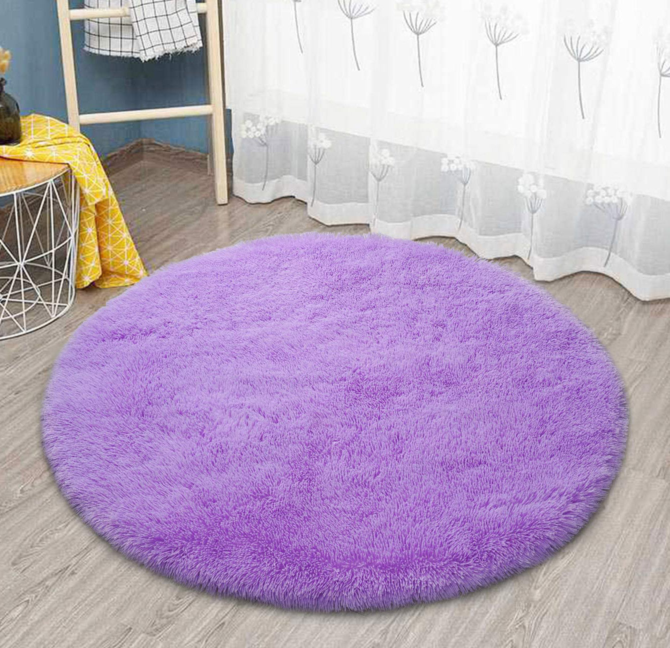 Infinity Round Shag Rug 100cm (Purple)