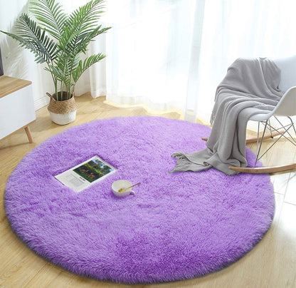 Infinity Round Shag Rug 100cm (Purple)