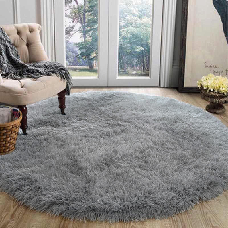 Infinity Round Shag Rug 100cm (Grey)