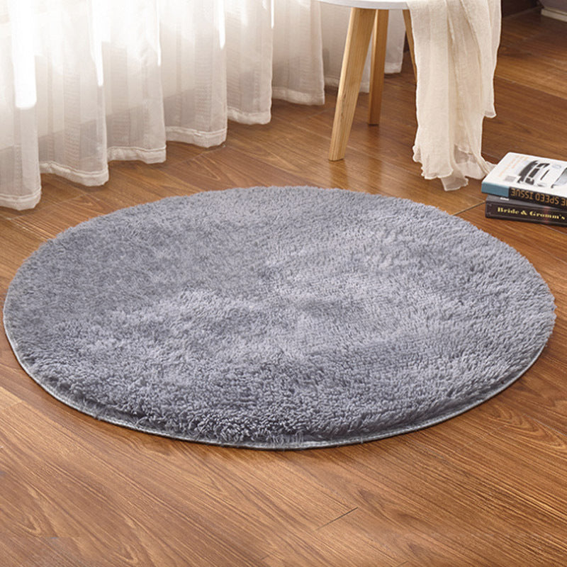 Infinity Round Shag Rug 100cm (Grey)