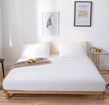 Luxe Home Bedding Fitted Sheet - Queen Size 150cm (White)