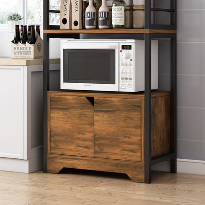 4-Level Arena Organizer Kitchen Storage Cabinet Shelf (Rustic Wood)