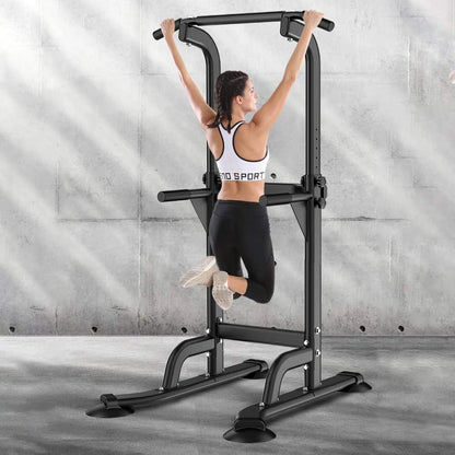 Power Tower Pull Up Dip Station Adjustable Home Gym Fitness