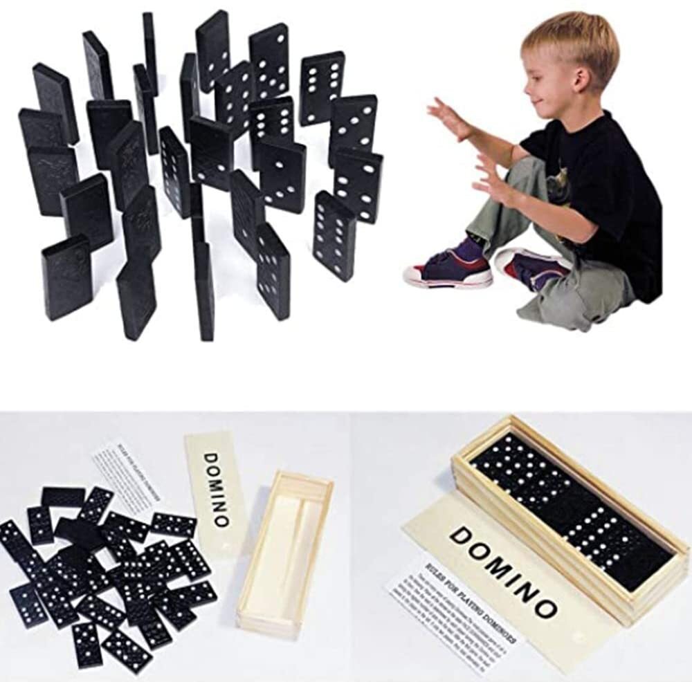 Dominoes in Wooden Box Domino Game Set