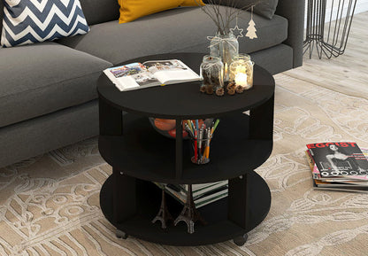 Vogue Round Coffee Table (Black Wood)