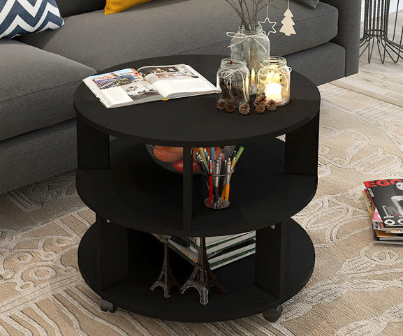 Vogue Round Coffee Table (Black Wood)