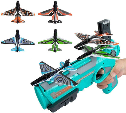 Catapult Plane Gun Foam Aeroplane with 4 Gliders