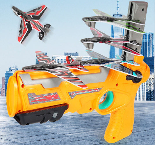 Catapult Plane Gun Foam Aeroplane with 4 Gliders