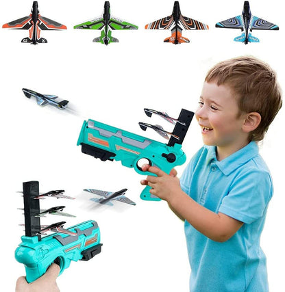 Catapult Plane Gun Foam Aeroplane with 4 Gliders