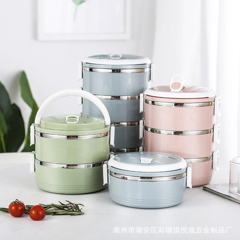 2 Tier Stainless Steel Insulated Lunch Box Stackable Containers