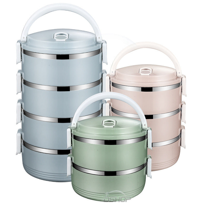 2 Tier Stainless Steel Insulated Lunch Box Stackable Containers