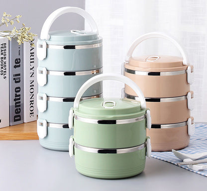 2 Tier Stainless Steel Insulated Lunch Box Stackable Containers