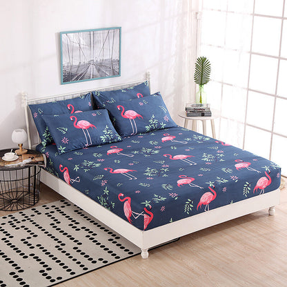 3-Piece Flamingo Bedding Set Fitted Sheet and Pillowcases - King Size 180cm