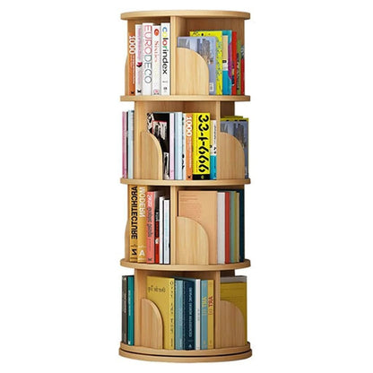 Sanctuary 360-degree Rotating 4 Tier Display Shelf Bookcase Organiser (Oak)