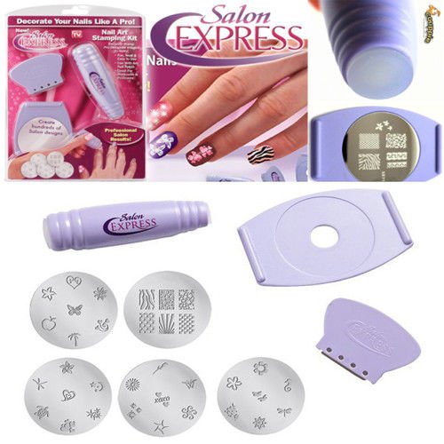 Professional Salon Express Nail Art Stamping Decorate Kit 40 Designs