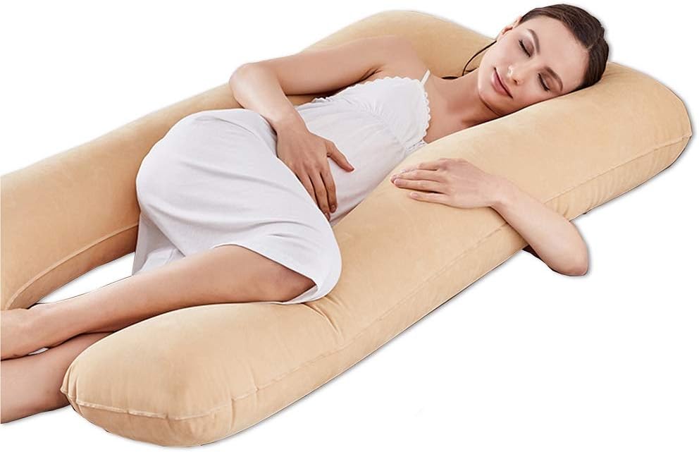 Large Comfort Support Body Pillow (Beige) - Dshop.com.au