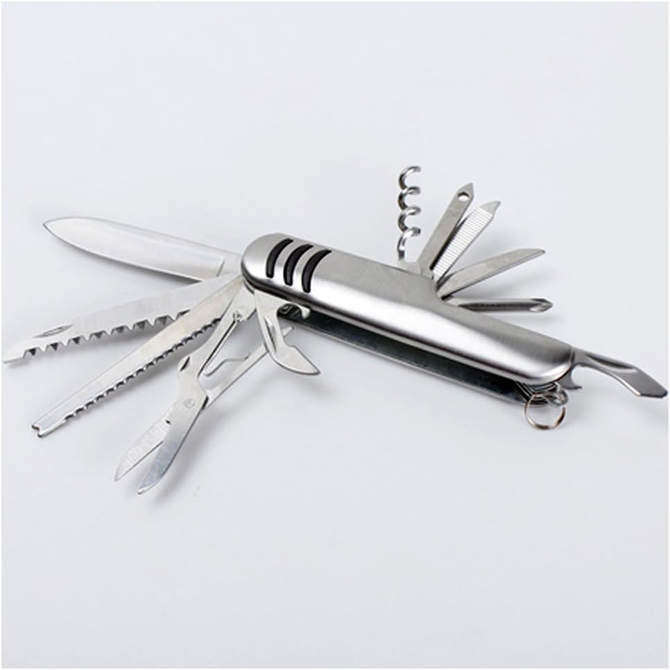 11 in 1 Stainless Steel Folding Army Knife Multitool Camping EDC Tools