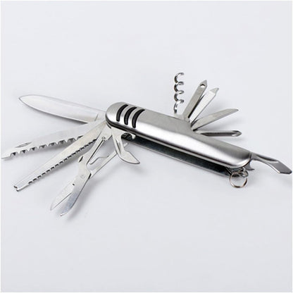 11 in 1 Stainless Steel Folding Army Knife Multitool Camping EDC Tools