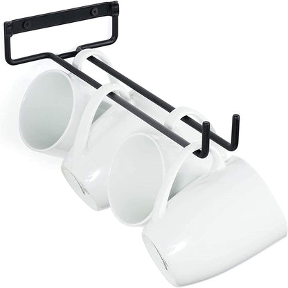2 x Wine Glass Hanger Rack Under Cabinet Kitchen Bar Stemware Metal Storage Organiser