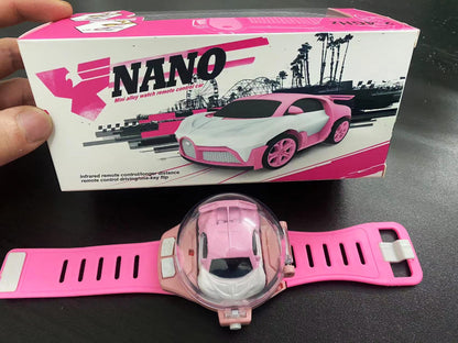 Remote Control Car Watch Kids Rechargeable RC Toy (Pink)