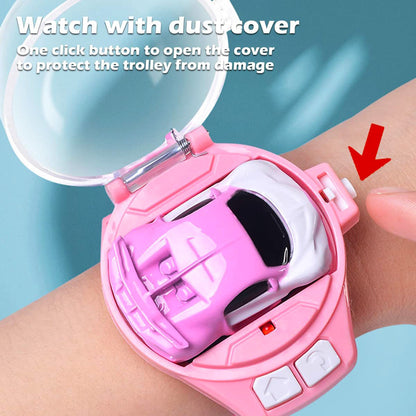 Remote Control Car Watch Kids Rechargeable RC Toy (Pink)