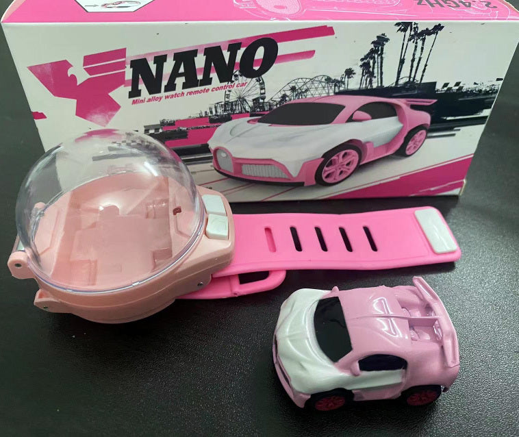 Remote Control Car Watch Kids Rechargeable RC Toy (Pink)