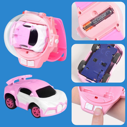 Remote Control Car Watch Kids Rechargeable RC Toy (Pink)