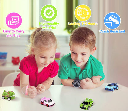 Remote Control Car Watch Kids Rechargeable RC Toy (Pink)