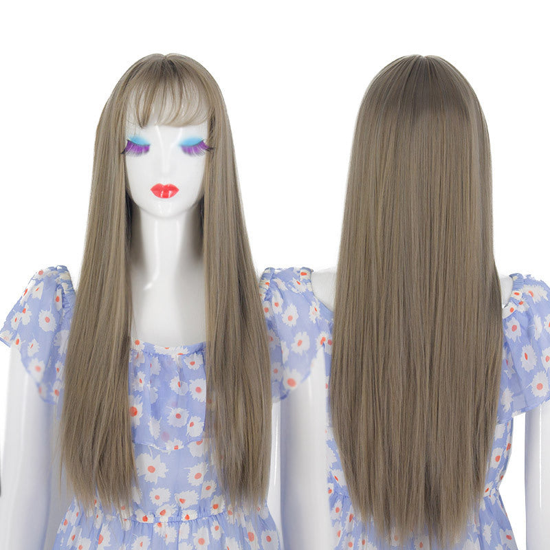 Ash Blonde Long Straight Hair Wig