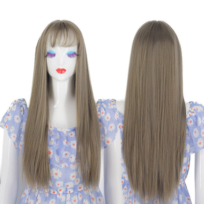 Ash Blonde Long Straight Hair Wig