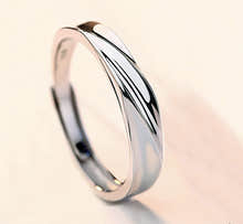 S925 Sterling Silver Concave-convex Soft Curves Wedding Engagement Ring (Gents)