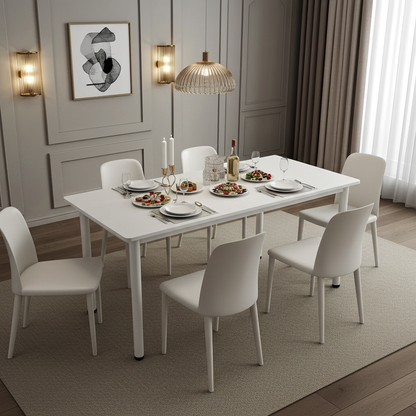 Heritage Industrial White Wood & Metal Dining Table 120cm