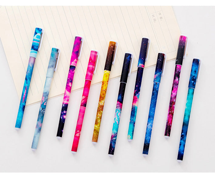 10 Pack Galaxy Colourful Gel Ballpoint Pens Set