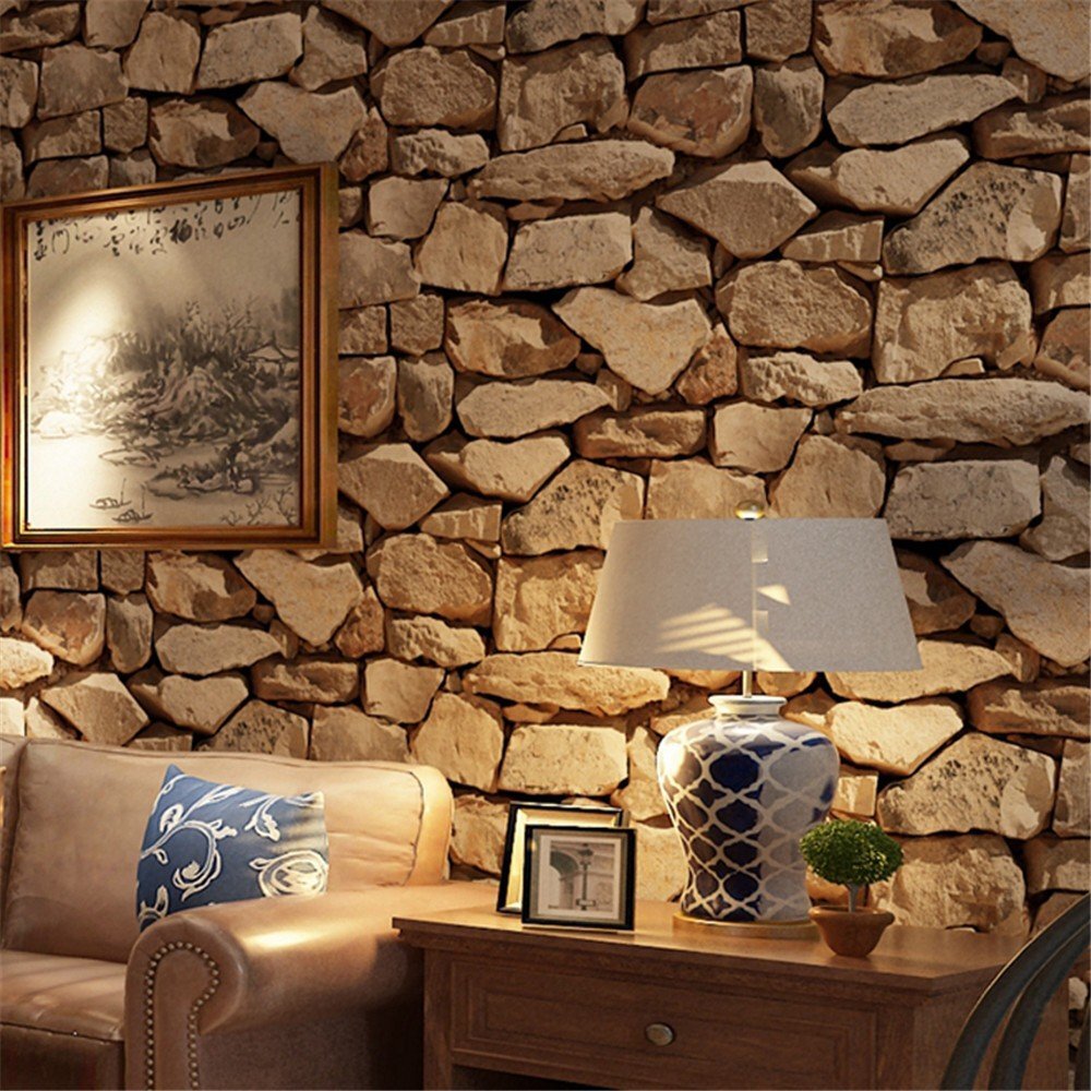 3D Stone Wall Wallpaper Mural