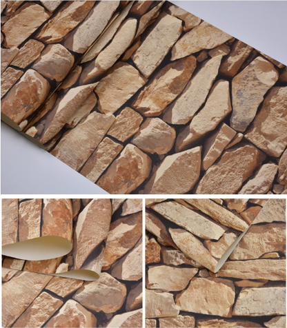 3D Stone Wall Wallpaper Mural