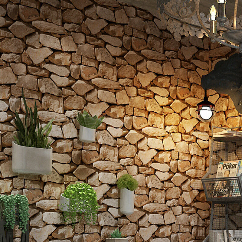 3D Stone Wall Wallpaper Mural