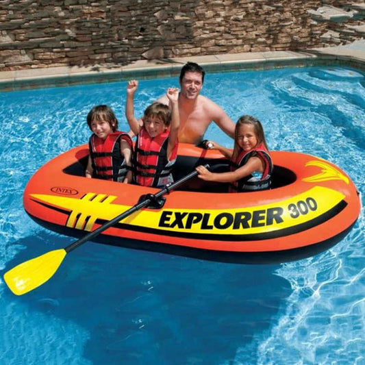 Intex Explorer 200 Set Two Person Inflatable Boat with Oars and Pump